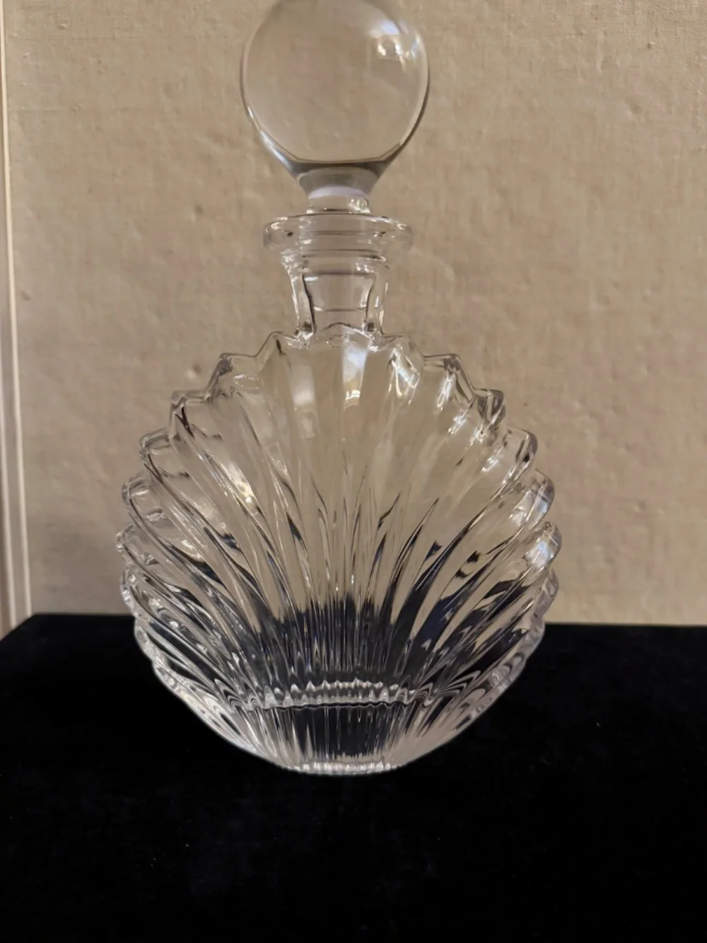 Vintage Villeroy & Bach Platano Crystal shell-shaped decanter w stopper